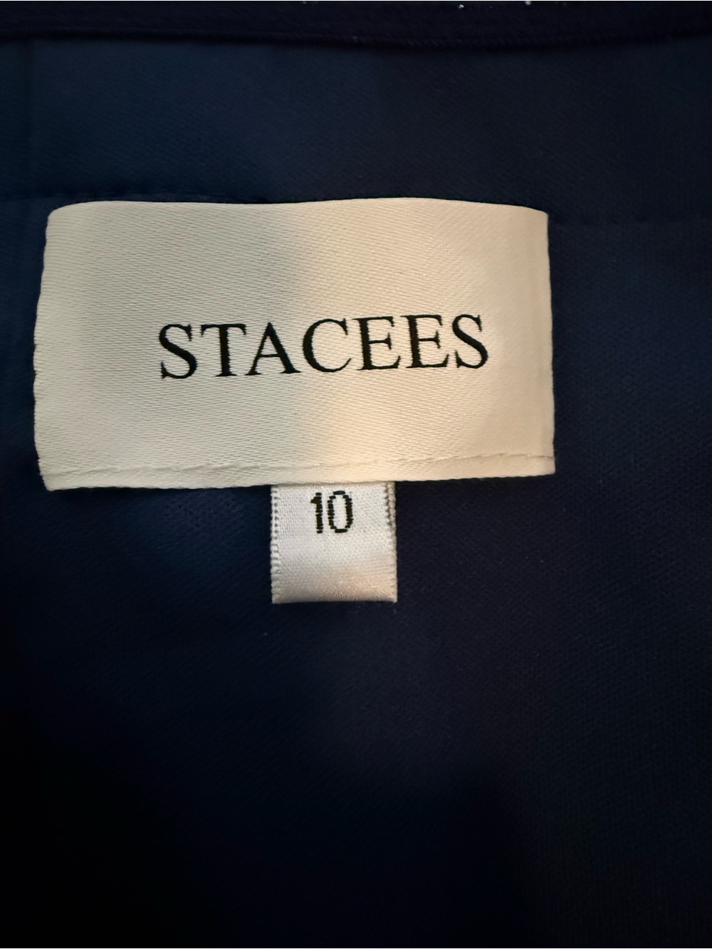 Stacees Navy Blue Crepe Bow Strap Mini Dress NWT Homecoming - Picture 6 of 9